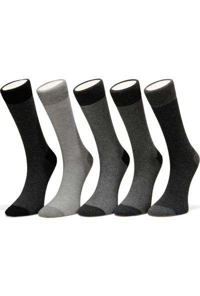 Garamond Cızgı 5 Lı Skt-M Siyah Erkek Soket Çorap