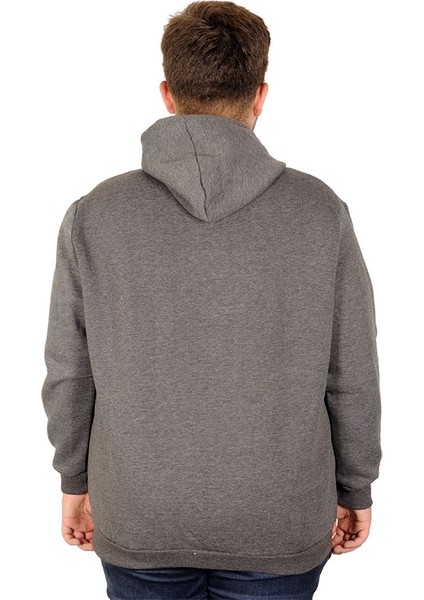 Erkek Sweatshirt Kapşonlu Zippered Basic 20543 Anramelanj