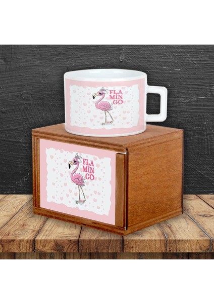 Flamingo Puf Yastık Flamingo Tasarımlı Ahşap Kutulu Kupa Hediye Seti fiyatları
