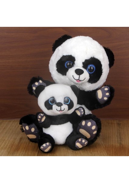 Kardeşim ve Ben Sevimli Panda 28 cm Afacan Panda 15 cm Peluş Oyuncak Hediye Seti