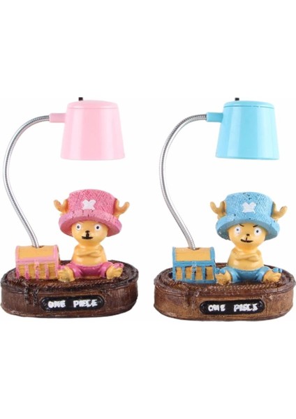 Sevimli Geyikler Işıklı Biblo Masa Gece Lambası Mavi ve Pembe Işıklı Geyik Hediye Paketi