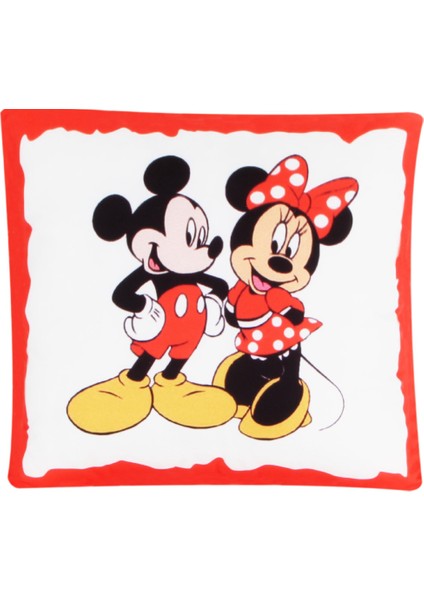 Mickey Mouse Minnie Mouse Puf Yastık Mickey Mouse Masa Gece Lambası Işıklı Biblo Hediye Seti