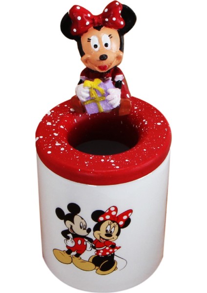 Mickey Mouse Minnie Mouse Tasarım Kalemlik Puf Yastık Mickey Minnie Işıklı Biblo Hediye Seti fiyatları