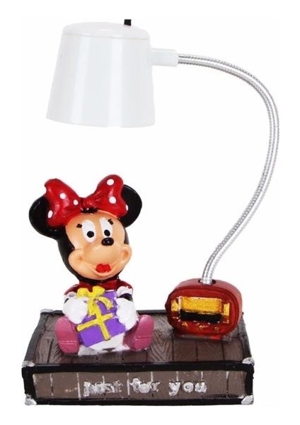 Mickey Mouse Minnie Mouse Tasarım Kalemlik Puf Yastık Mickey Minnie Işıklı Biblo Hediye Seti fırsatları