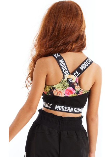Modern Romance Çiçek Desenli Crop Üst 5 Yaş