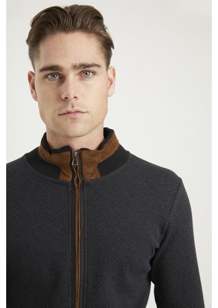 1021 Erkek Sweatshirt Balıksırtı Antrasit fırsatları