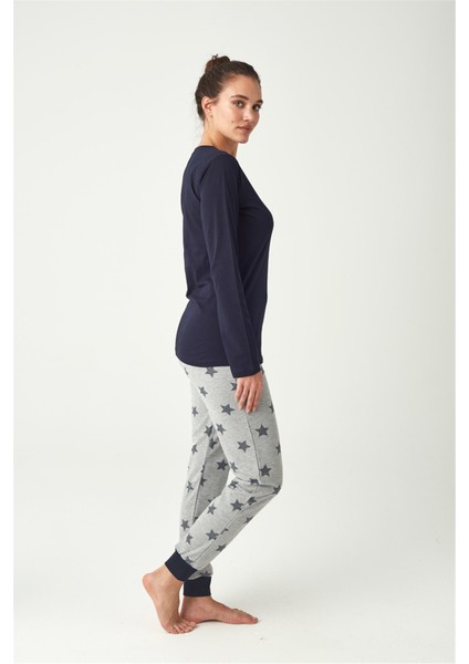 Kadın Lacivert Pijama Takımı M fiyatları
