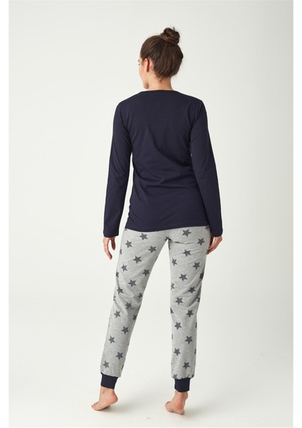 Kadın Lacivert Pijama Takımı M modelleri