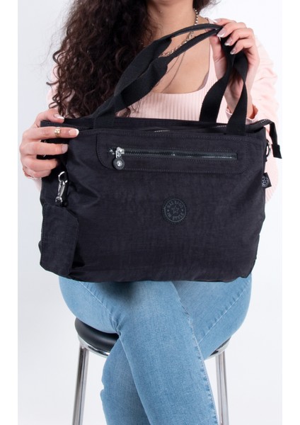 Nas 1015 Krinkıl Kadın Omuz Ve Çapraz Çanta Siyah