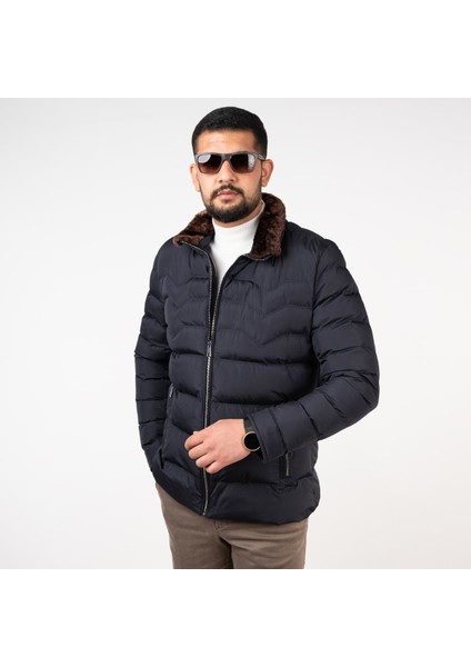 Montesori Slimfit Kapitone Erkek Mont