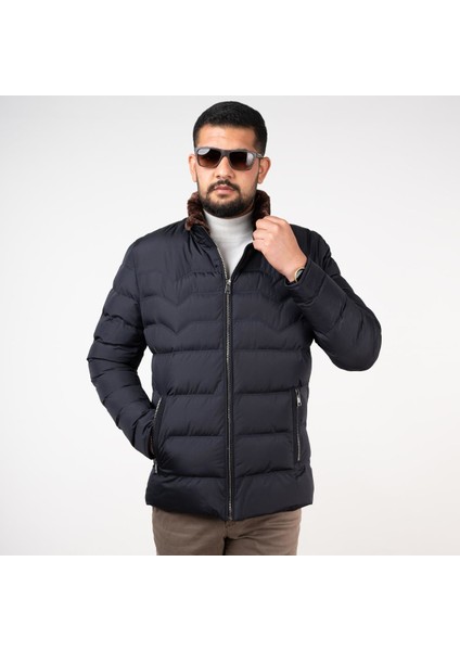 Montesori Slimfit Kapitone Erkek Mont