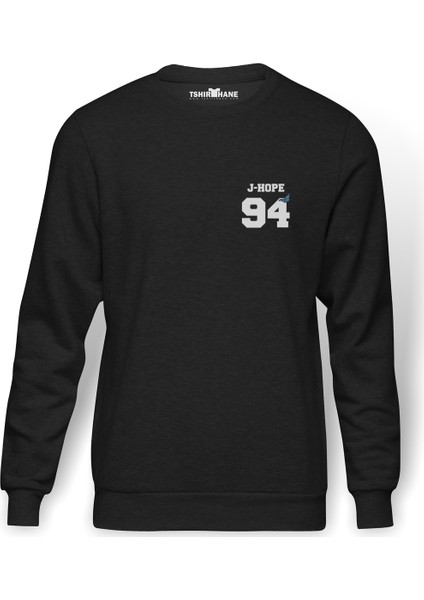 Bts J Hope 94 Baskılı Erkek Örme Sweatshirt Uzun Kol