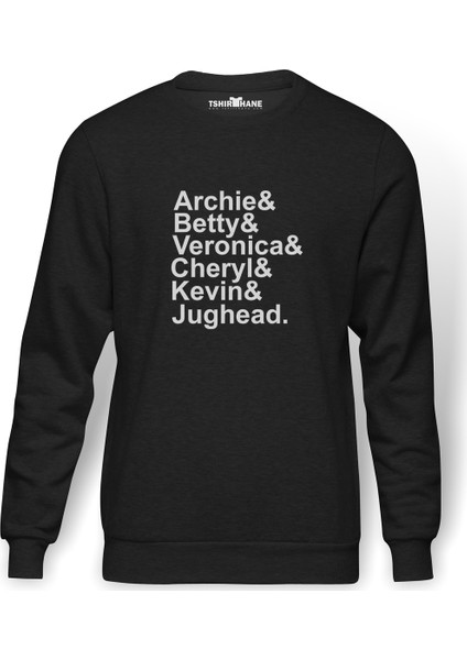 Riverdale Characters Name Baskılı Erkek Örme Sweatshirt Uzun Kol