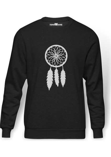 Silhouette Dreamcatcher Baskılı Erkek Örme Sweatshirt Uzun Kol