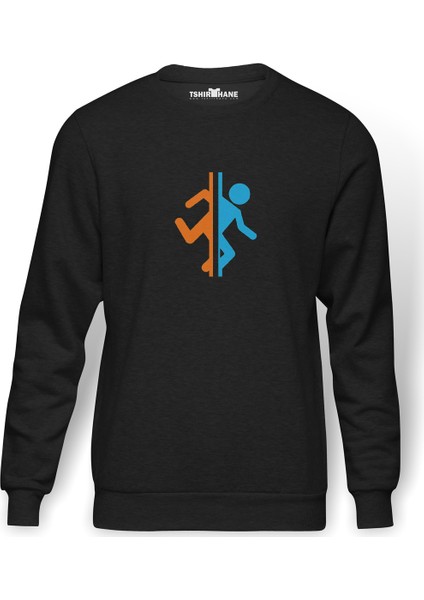 Silhouette Portal Baskılı Erkek Örme Sweatshirt Uzun Kol