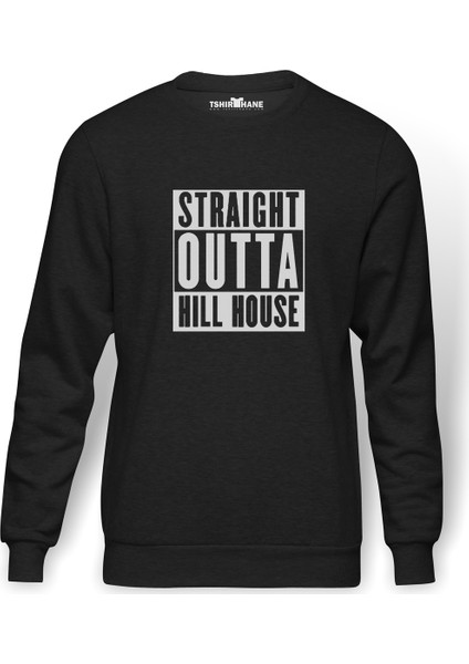 The Haunting Of Hill House Straight Outta Hill House Baskılı Erkek Örme Sweatshirt Uzu