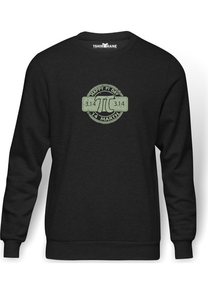 14 Mart Dünya Pi Günü Dj Baskılı Erkek Örme Sweatshirt Uzun Kol