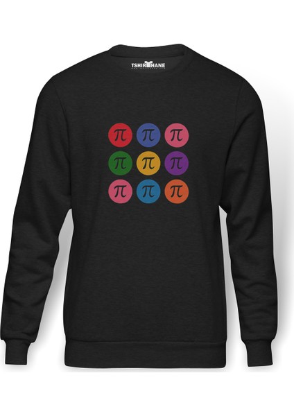 14 Mart Dünya Pi Günü Dj Baskılı Erkek Örme Sweatshirt Uzun Kol