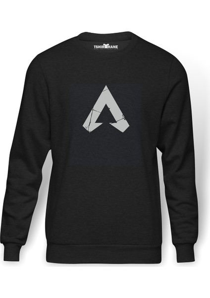 Apex Logo Baskılı Erkek Örme Sweatshirt Uzun Kol