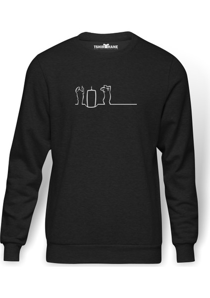 La Linea Trt Cizgi Adam Tnt Baskılı Erkek Örme Sweatshirt Uzun Kol