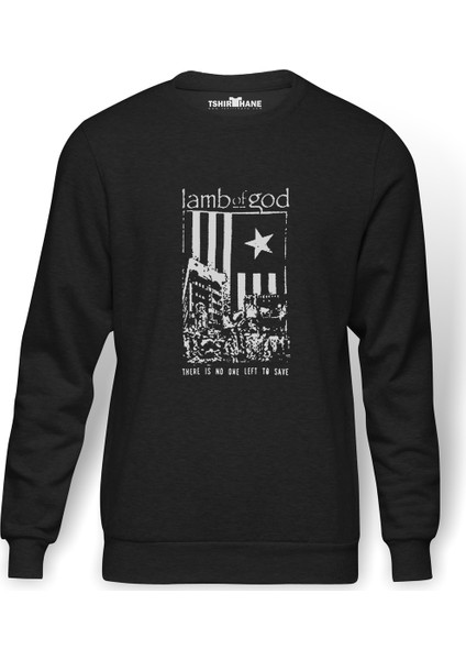 Lamb Of God There Is No Baskılı Erkek Örme Sweatshirt Uzun Kol