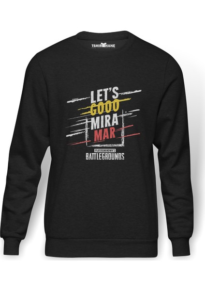 Pubg Miramar Baskılı Erkek Örme Sweatshirt Uzun Kol