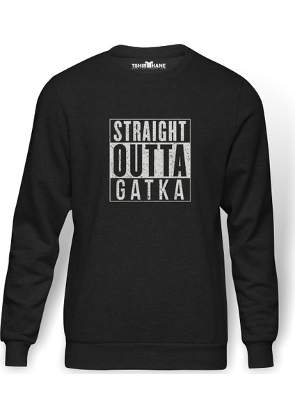 Pubg Pubg Straıght Outta Gatka Baskılı Erkek Örme Sweatshirt Uzun Kol