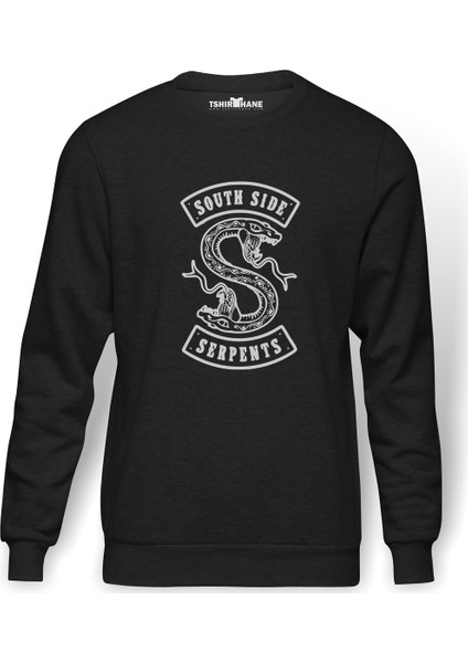 Riverdale South Side Snake Baskılı Erkek Örme Sweatshirt Uzun Kol