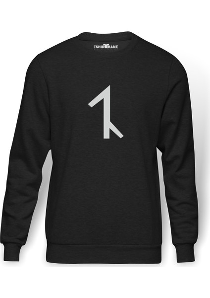 Türk Boyları Avşar Baskılı Erkek Örme Sweatshirt Uzun Kol