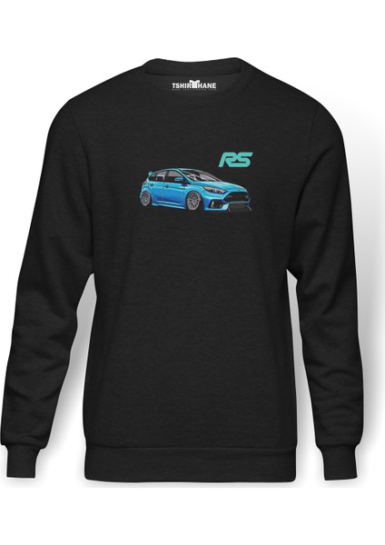 Ford Focus Rs Baskılı Erkek Örme Sweatshirt Uzun Kol