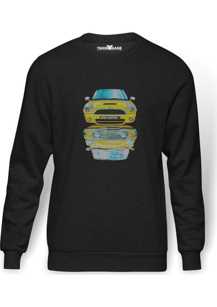 Mini Cooper S Baskılı Erkek Örme Sweatshirt Uzun Kol