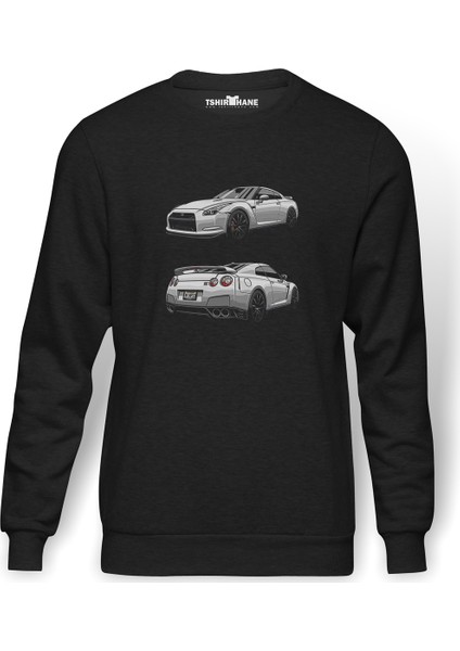 Nissan Gt R Baskılı Erkek Örme Sweatshirt Uzun Kol
