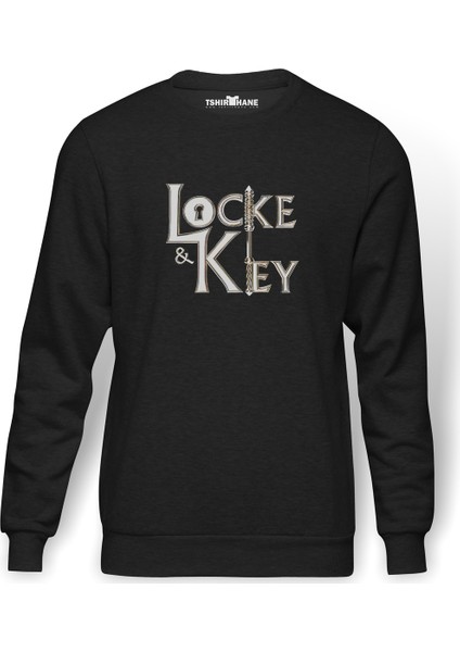 And Key All Keys Lockekey Tt Baskılı Erkek Örme Sweatshirt Uzun Kol