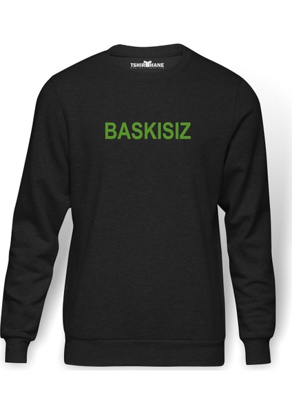 Baskısız Baskı Baskılı Erkek Örme Sweatshirt Uzun Kol