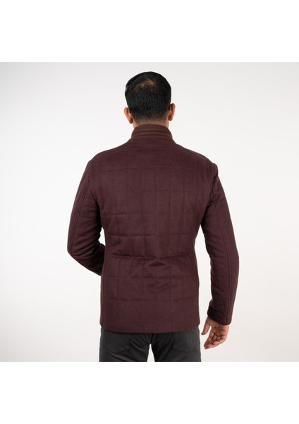 Erkek Regular Fit Düğmeli Kaşe Kaban