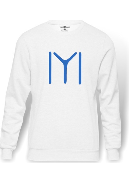 Kayı Boyu İyi Diriliş Ertuğrul Baskılı Beyaz Erkek Örme Sweatshirt Uzun kol