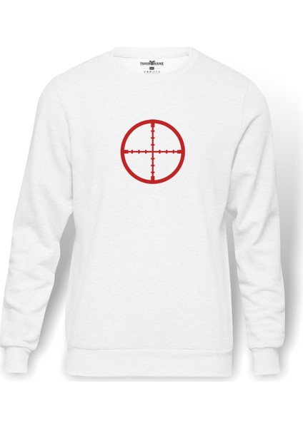 Red Hot Chilippers Baskılı Beyaz Erkek Örme Sweatshirt Uzun kol
