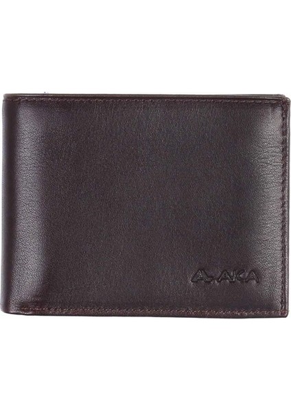 Düz Kahve - Küçük Boy Deri Erkek Cüzdanı 507