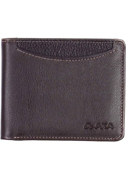 Düz Kahve Floter Kahve - Orta Boy Deri Erkek Cüzdanı 601