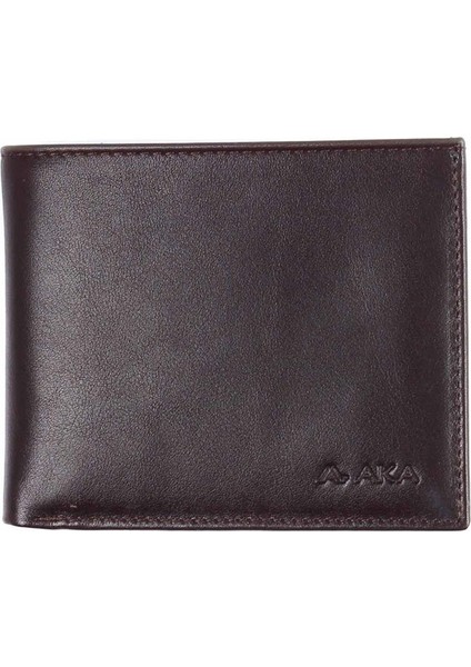 Düz Kahve - Büyük Boy Deri Erkek Cüzdanı 619