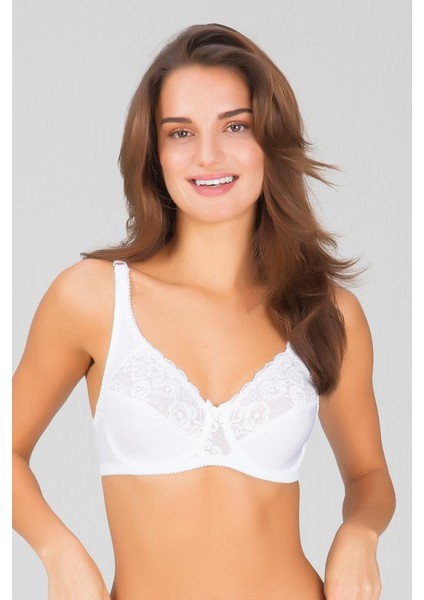 Kom Balenli (Telli) Süngersiz Toparlayıcı Sütyen Beyaz