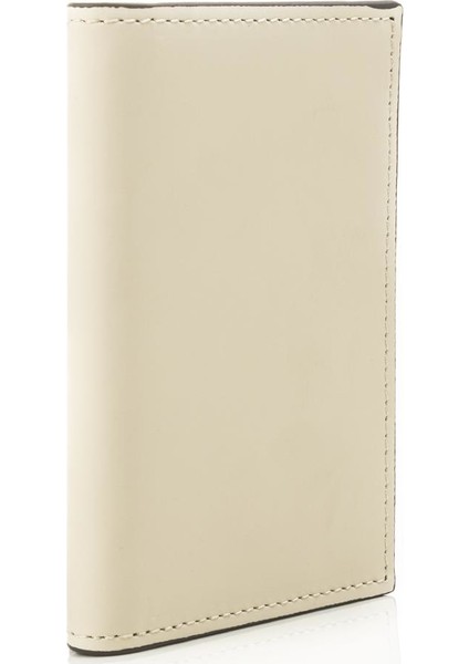 Cream Krem Dokulu Unisex Deri Cüzdan