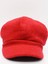 Kırmızı Bayan Şapka Kadın Kasket Yün Flat Cap 4