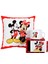 Minnie Mouse Mickey Mouse Tasarımlı Puantiyeli Kutulu Kupa Minnie Mickey Puf Yastık Hediye Seti 1