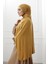 Likralı Penye Viskon Şal 70x180cm - Hardal 3