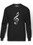 Sol Anahtarı Baskılı Erkek Örme Sweatshirt Uzun Kol 1