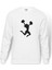 Silhouette Cheerleading Baskılı Beyaz Erkek Örme Sweatshirt Uzun kol 1