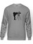 Silhouette Photography Baskılı Gri Melanj Erkek Örme Sweatshirt Uzun kol 1