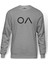 The OA Logo Baskılı Gri Melanj Erkek Örme Sweatshirt Uzun kol 1