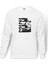 Araba Mini Baskılı Beyaz Erkek Örme Sweatshirt Uzun kol 1